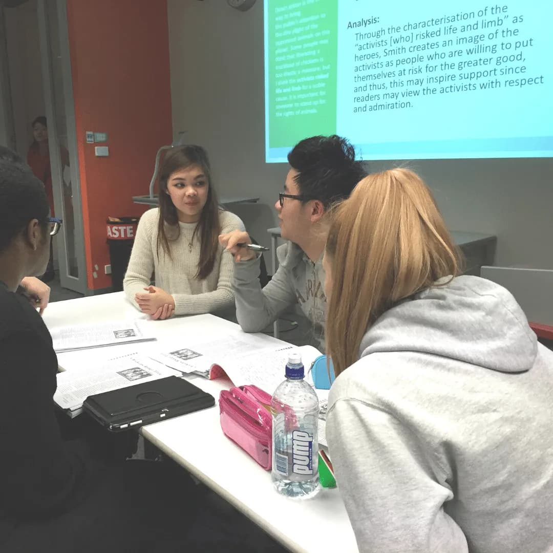 Students engaged in interactive workshop discussion