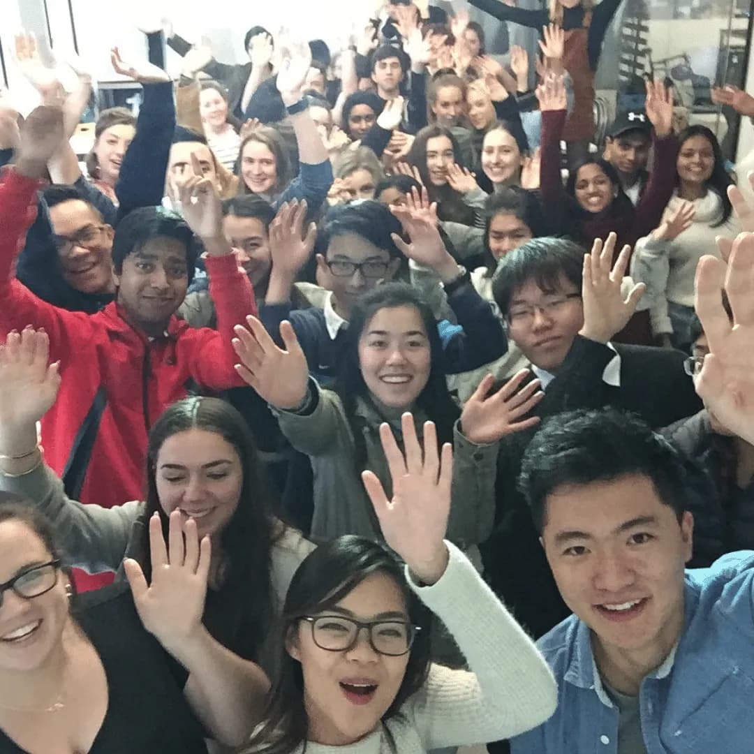 Students showing the energy after a successful workshop